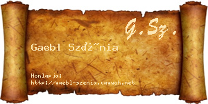 Gaebl Szénia névjegykártya